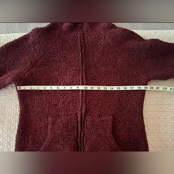 Burgundy Sherpa Zip-Up Jacket - Picture 5 of 7